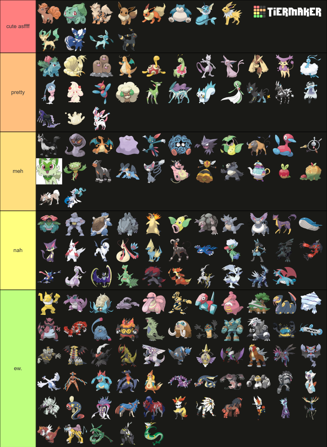 Snuffy Pokémon smash or pass Tier List (Community Rankings) - TierMaker