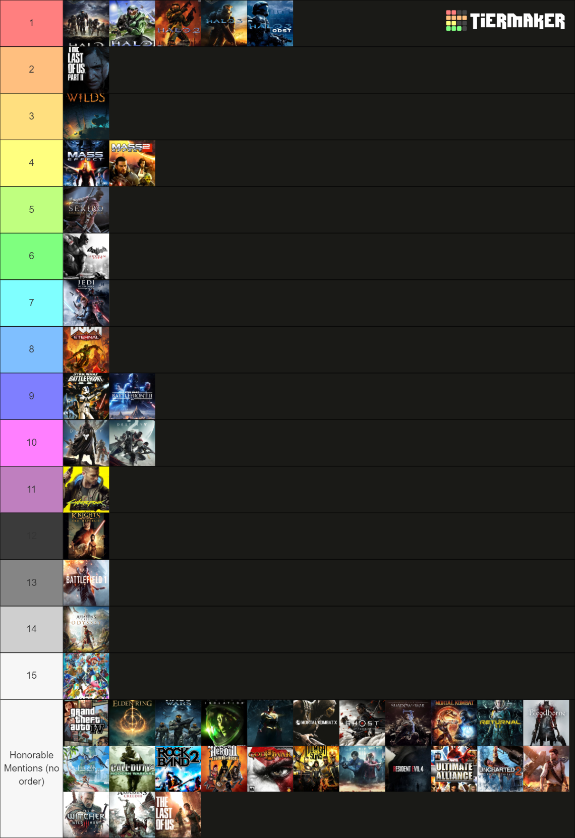 Top Games of All Time Tier List Rankings) TierMaker