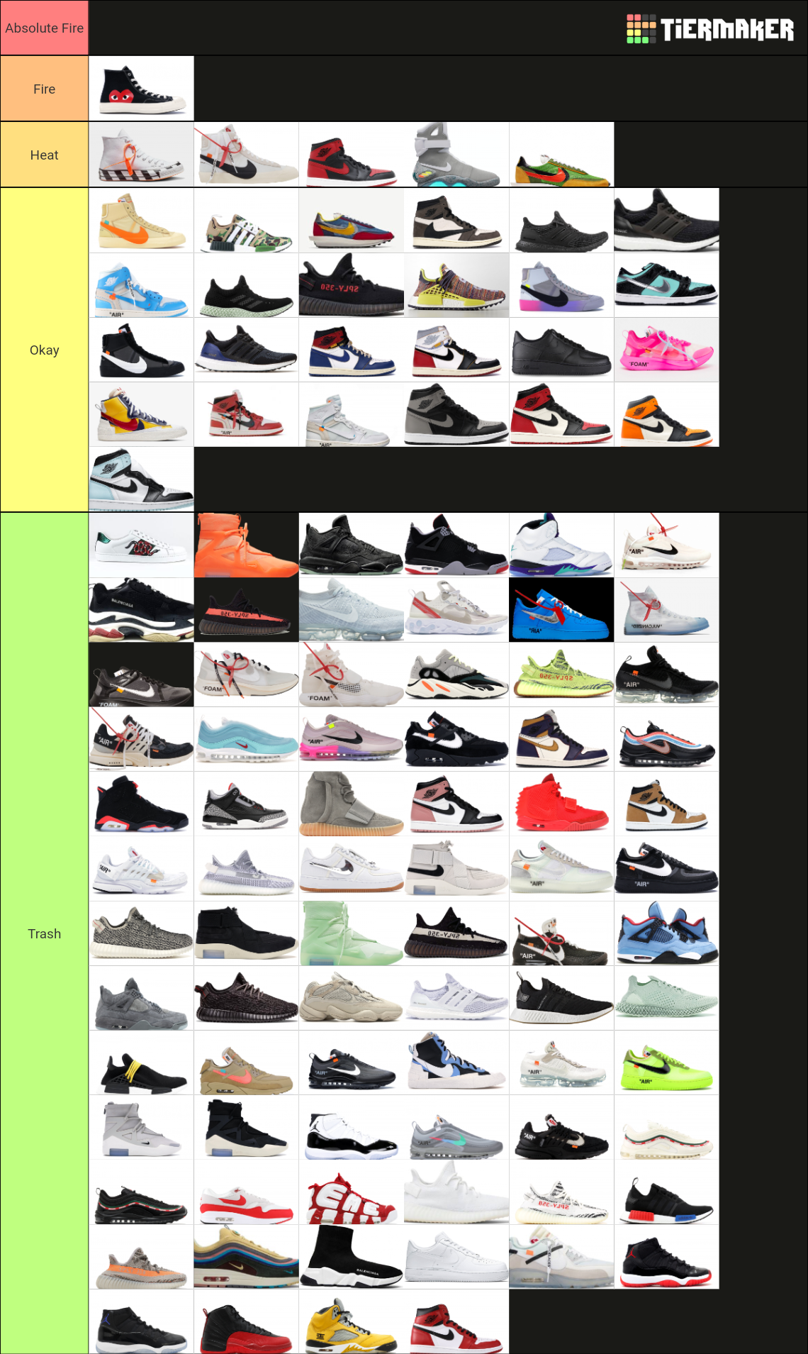 The Definitive List of Sneakers Tier List (Community Rankings) - TierMaker