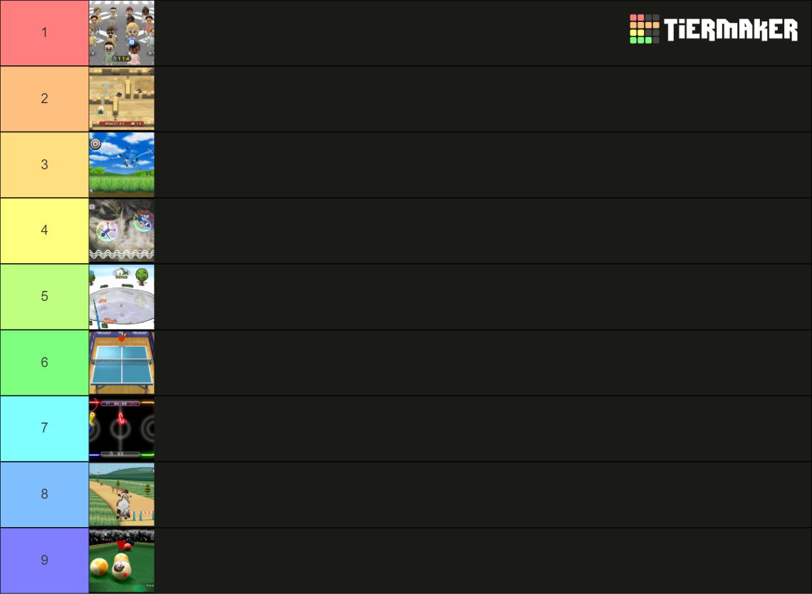 Wii Play Games Rankings 19 Tier List Rankings) TierMaker