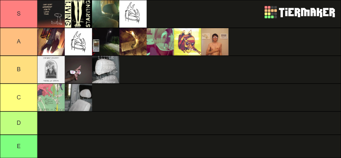 Car Seat Headrest Albums (updated) Tier List Rankings