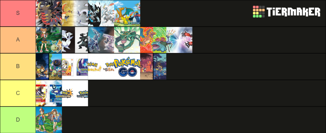 Every Pokemon Video Game Ever Tier List (Community Rankings) - TierMaker