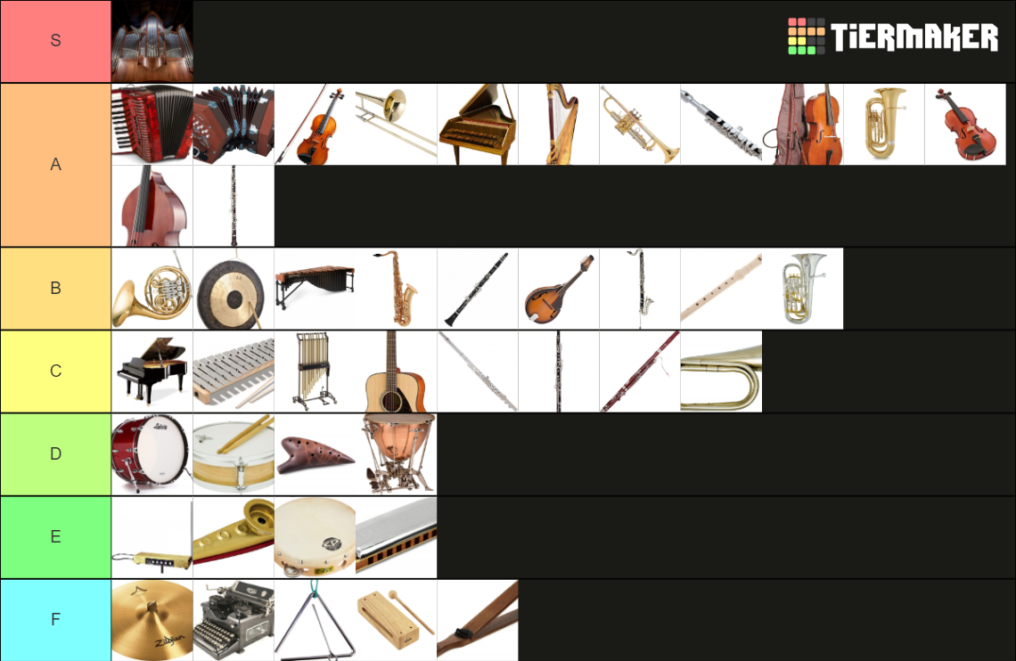 Orchestral instruments Tier List Rankings) TierMaker
