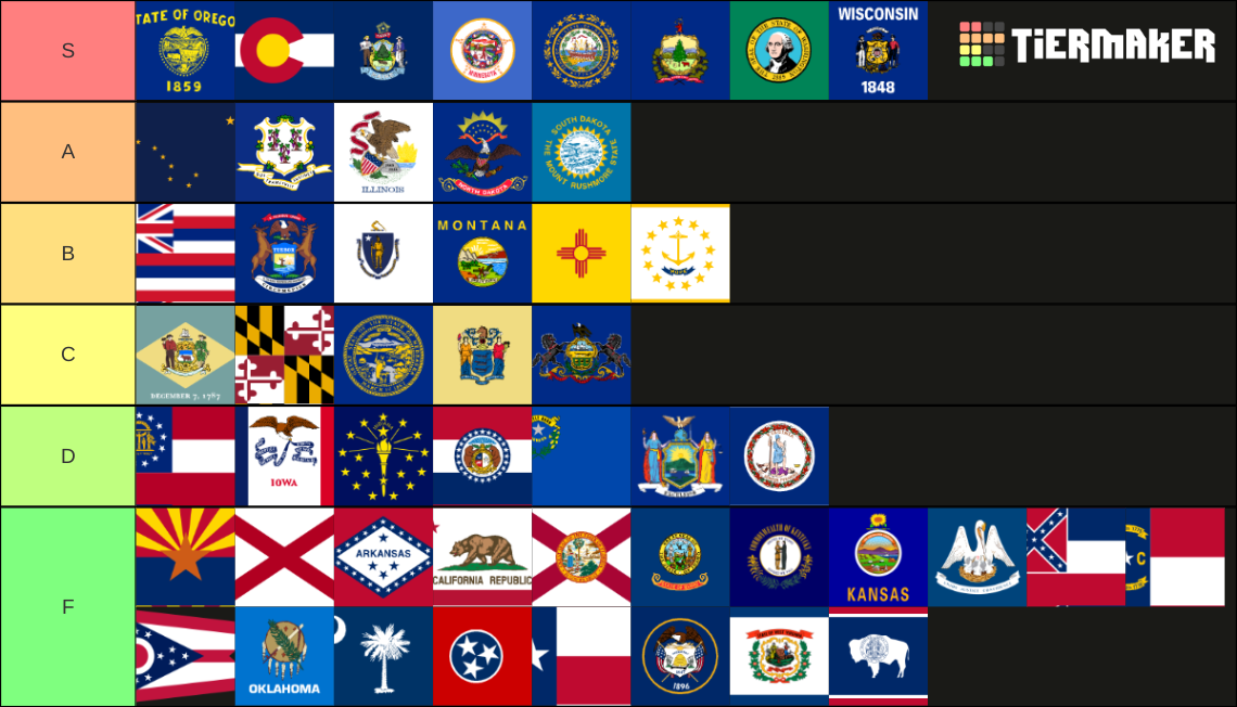 50 States in the United states Tier List (Community Rankings) - TierMaker