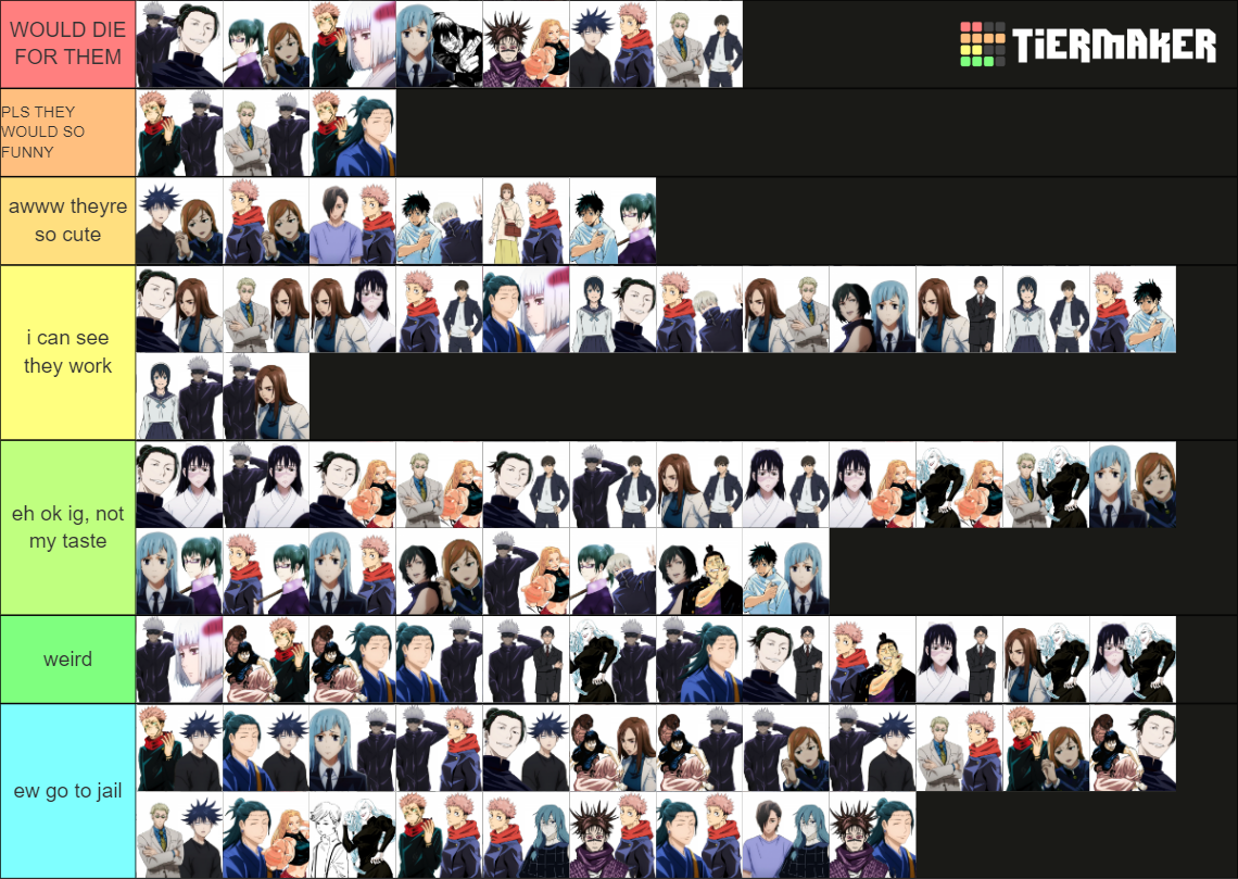 (JJK) Jujutsu Kaisen Ships Tier List (Community Rankings) - TierMaker