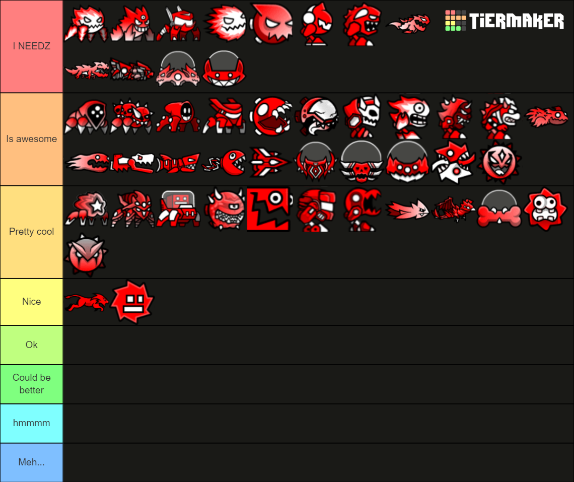 All GD 2.2 Icons (496) Tier List (Community Rankings) - TierMaker