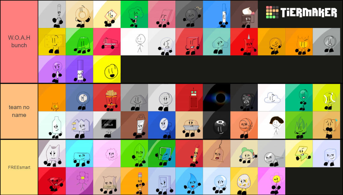 BFB All Characters Tier List (Community Rankings) - TierMaker