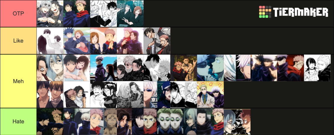 Jujutsu kaisen ships (manga readers) Tier List (Community Rankings ...