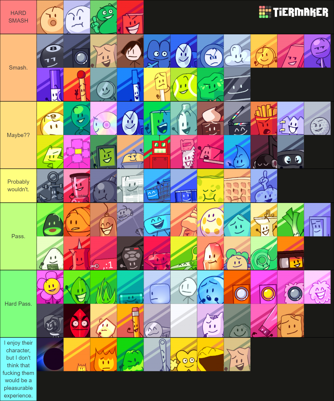 BFB/TPOT Characters (With Cool Icons!!!) Tier List (Community Rankings ...