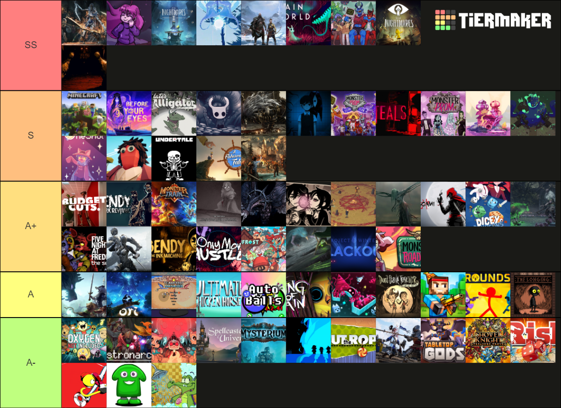 Personal Favorite Games 347 Tier List (Community Rankings) - TierMaker