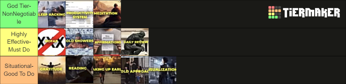 Create A Self Improvement Techniques Tier List Tiermaker