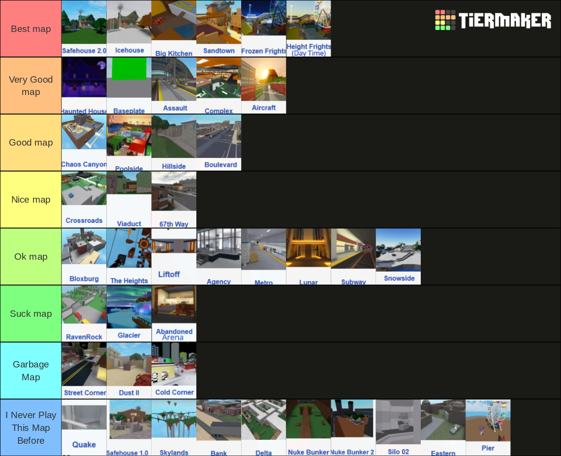Roblox Arsenal Map Tier List (Community Rankings) - TierMaker