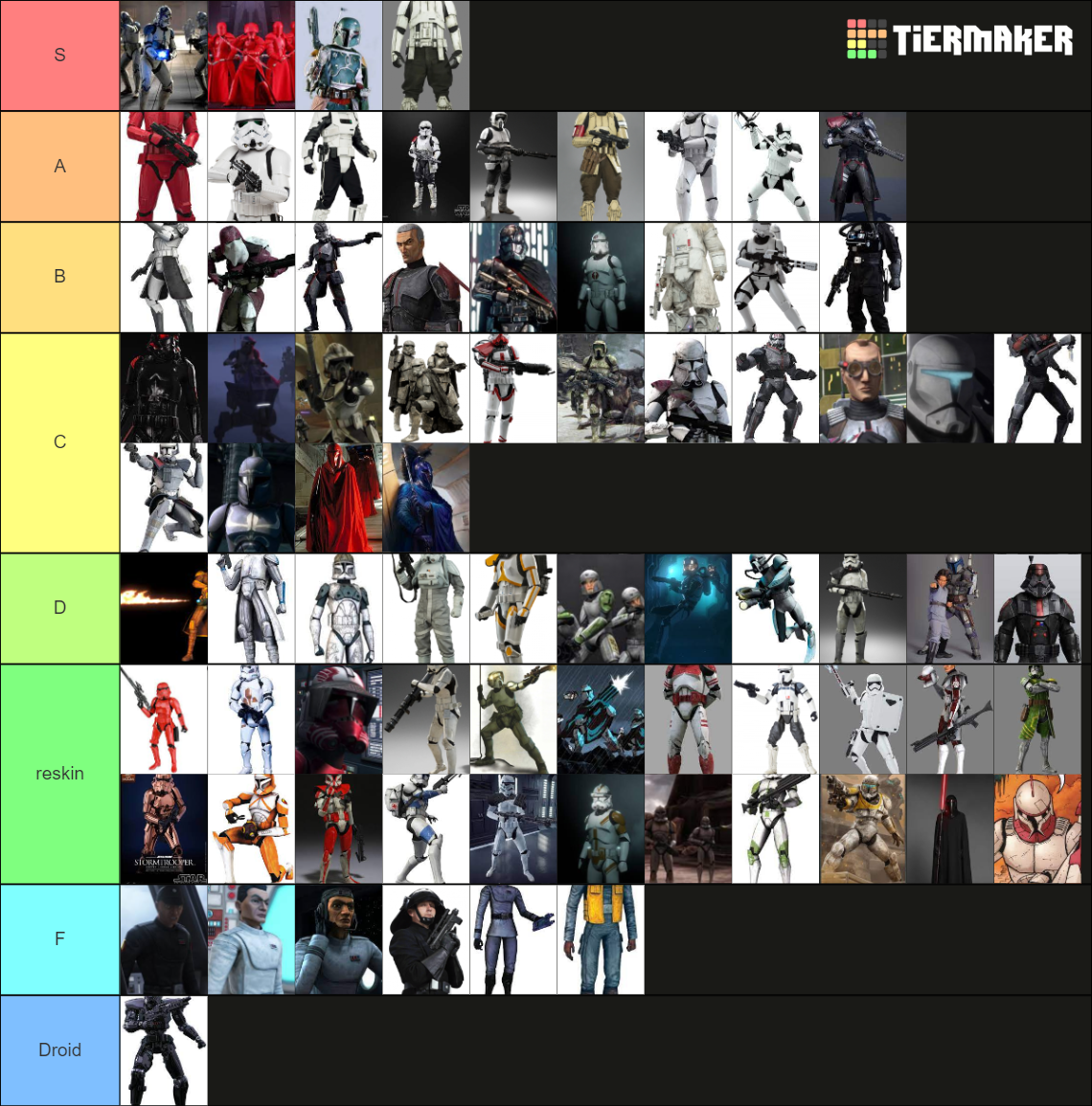 Star Wars / Clone Wars-Stormtroopers and Clonetroopers Tier List ...