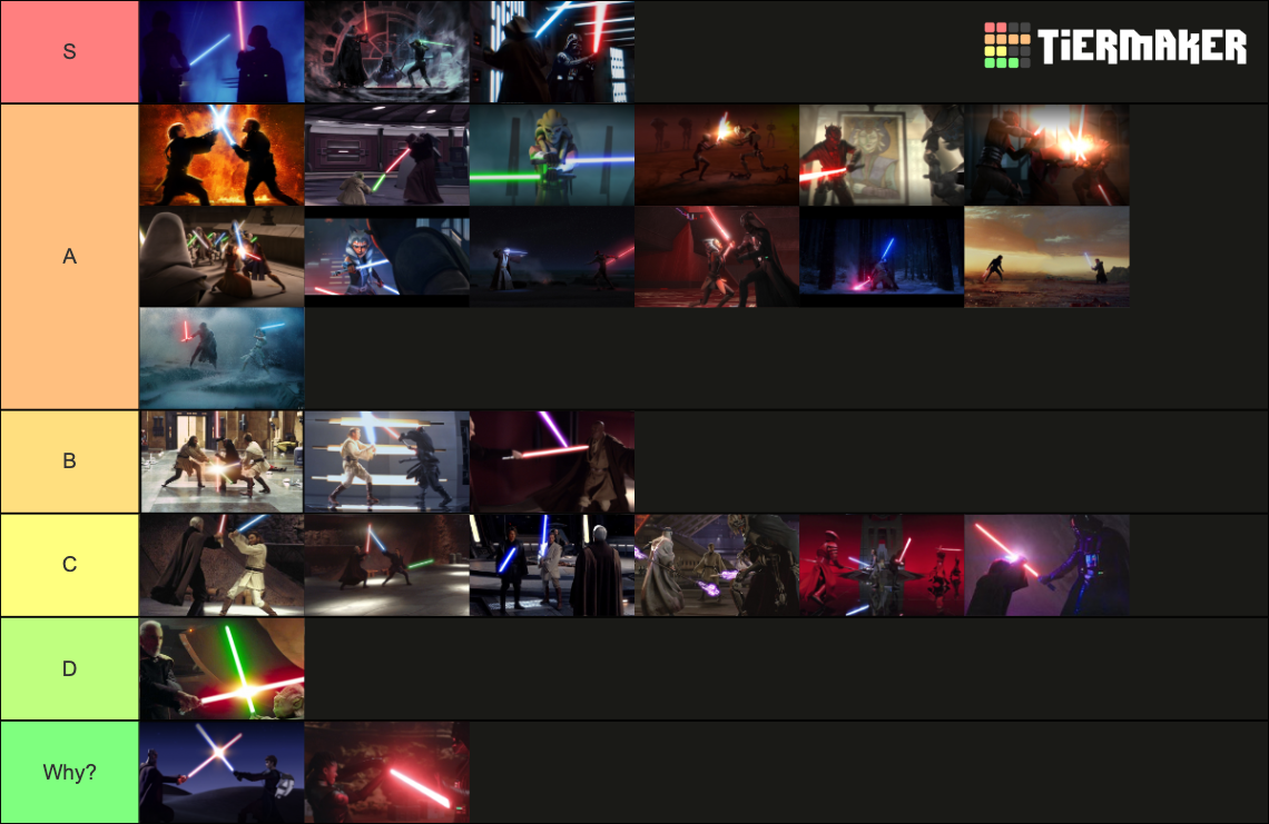 Star Wars Lightsaber Battles Tier List (Community Rankings) - TierMaker
