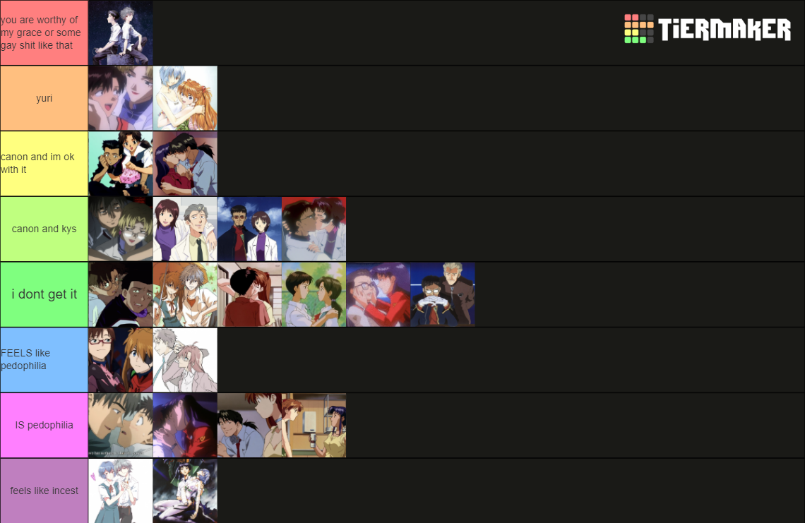 Neon Genesis Evangelion ships Tier List Rankings) TierMaker