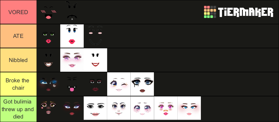 Roblox Barbie Faces Tierlist (ALL FACES) Tier List (Community Rankings ...