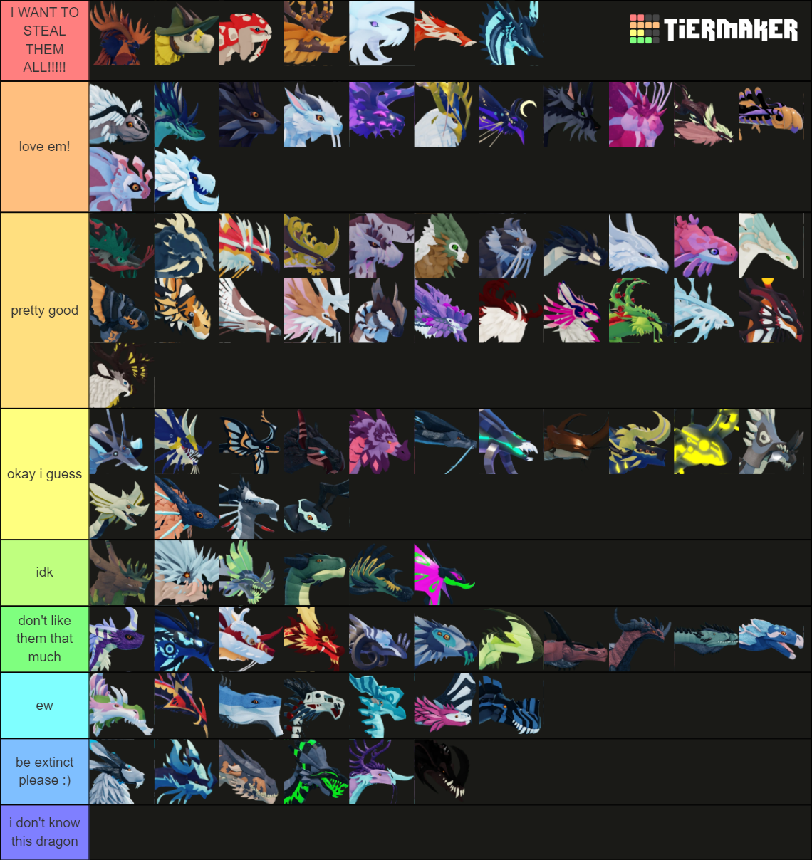 dragon adventures dragons! Tier List (Community Rankings) - TierMaker