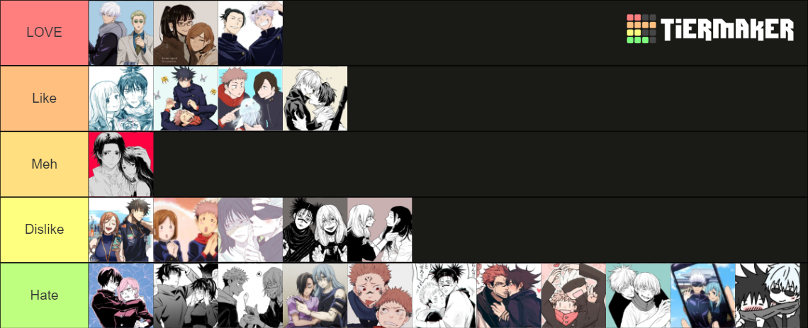 Jujutsu Kaisen Ships Tier List (Community Rankings) - TierMaker