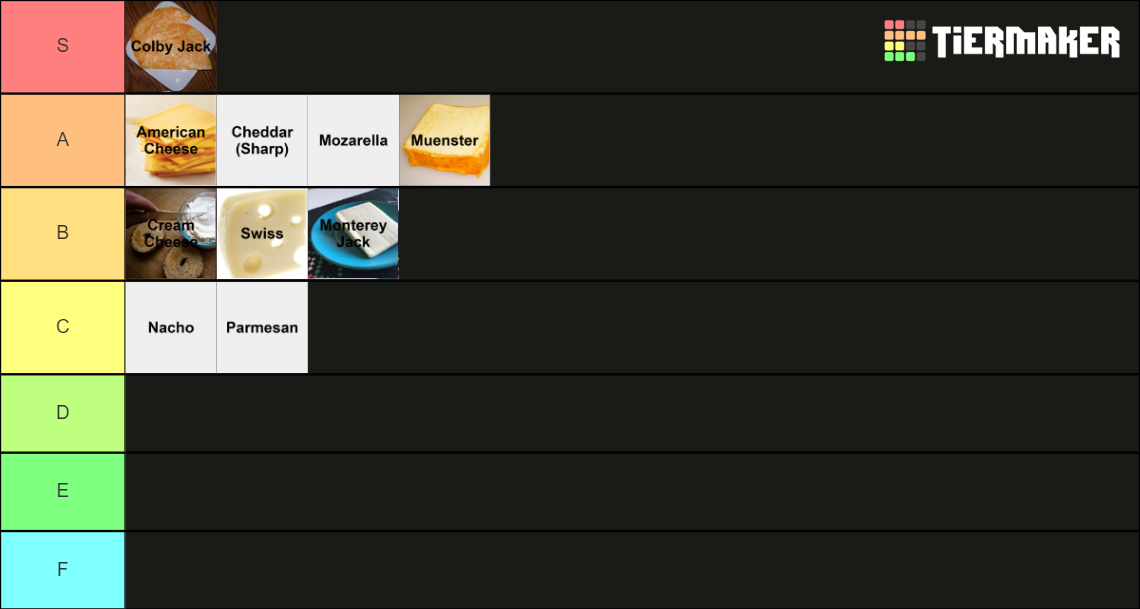 Cheese Tier List Rankings) TierMaker