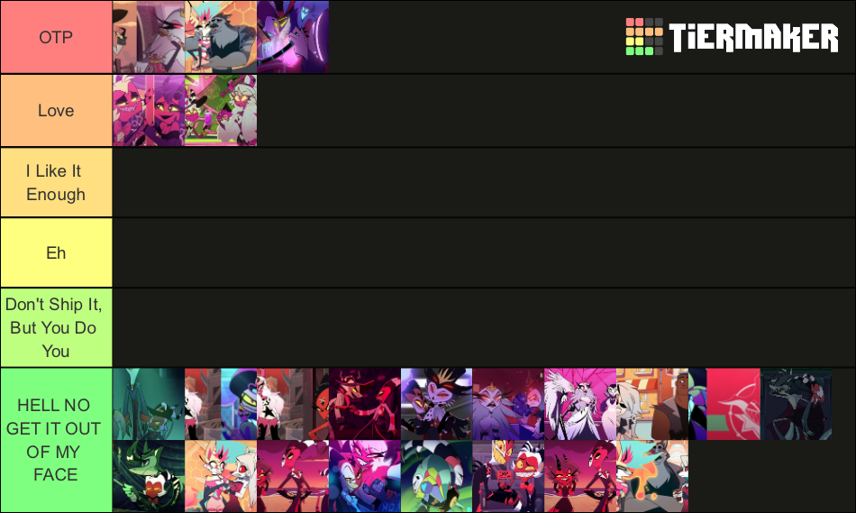 Helluva Boss Ships Ranking Reupload Tier List Community Rankings Tiermaker