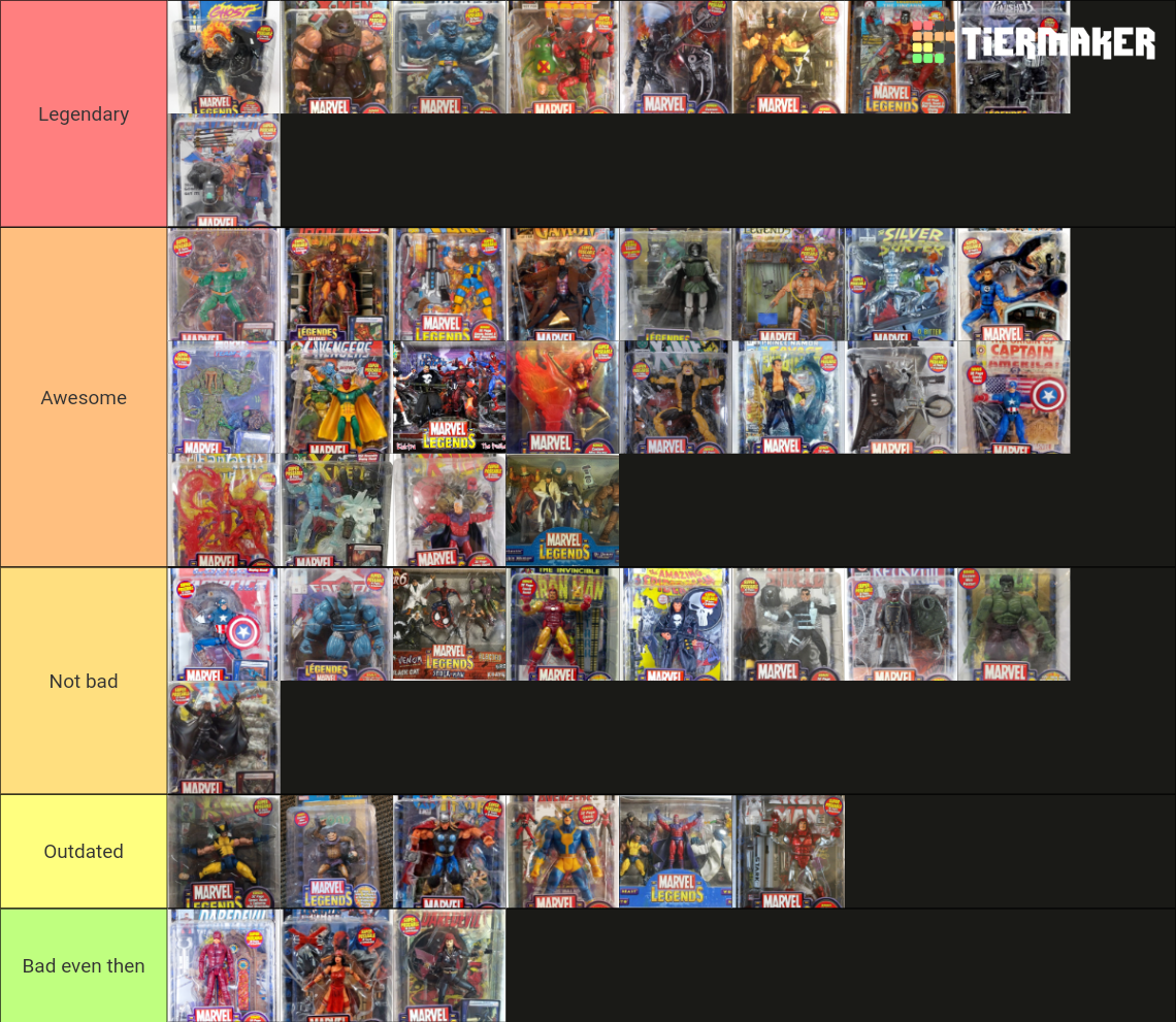 Marvel legends ranking Part 1 Tier List Rankings) TierMaker
