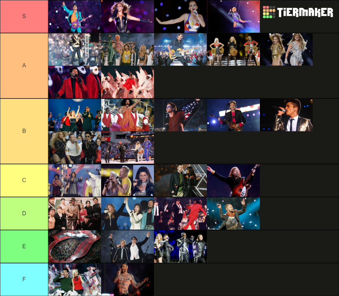 Super Bowl Halftime Shows 1993-2023 Tier List (Community Rankings ...