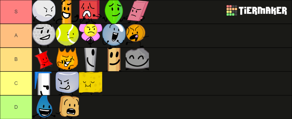 BFDI IMO Tier List (Community Rankings) - TierMaker