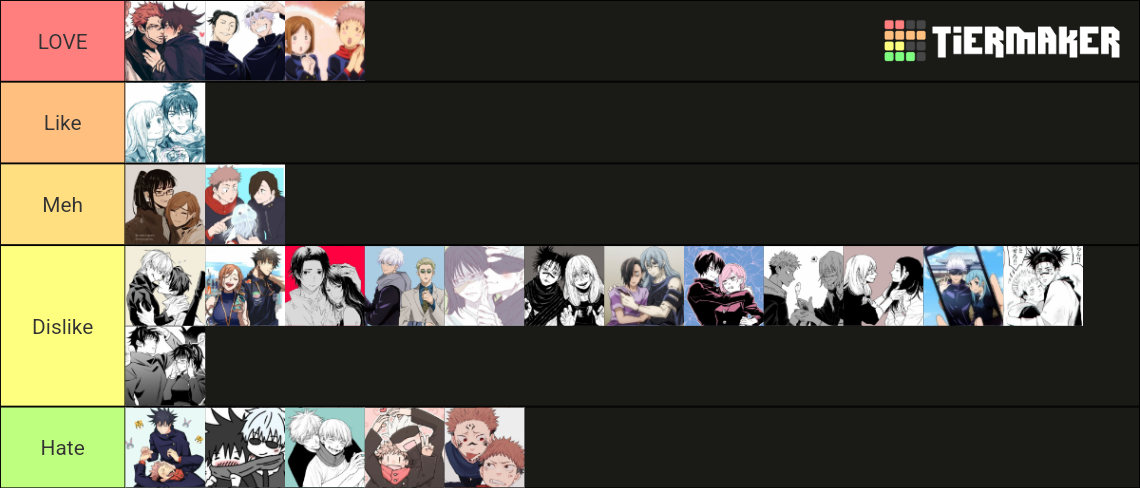 Jujutsu Kaisen Ships Tier List (Community Rankings) - TierMaker