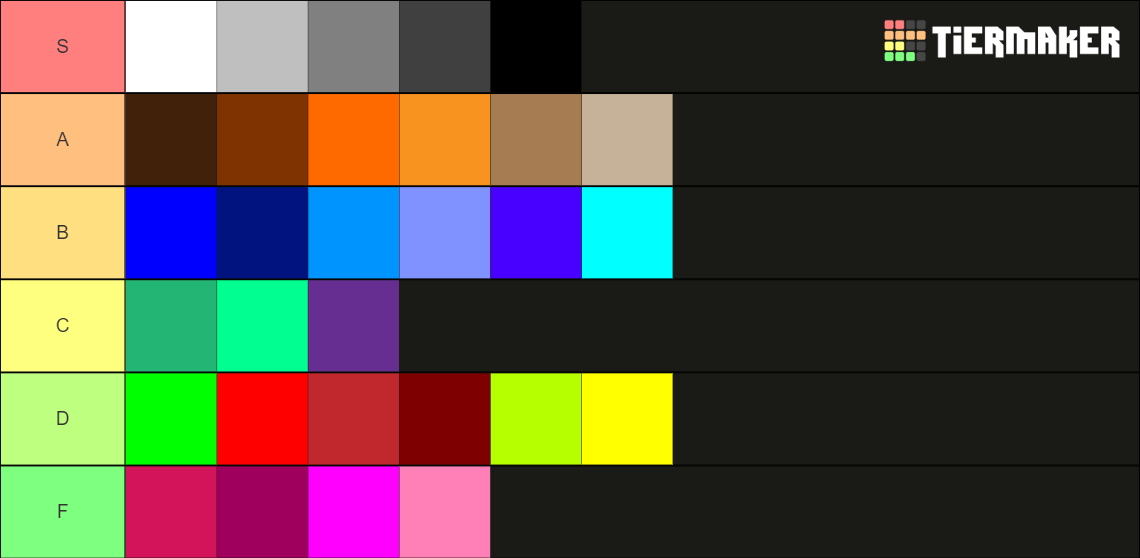 Colors Tier List (Community Rankings) - TierMaker