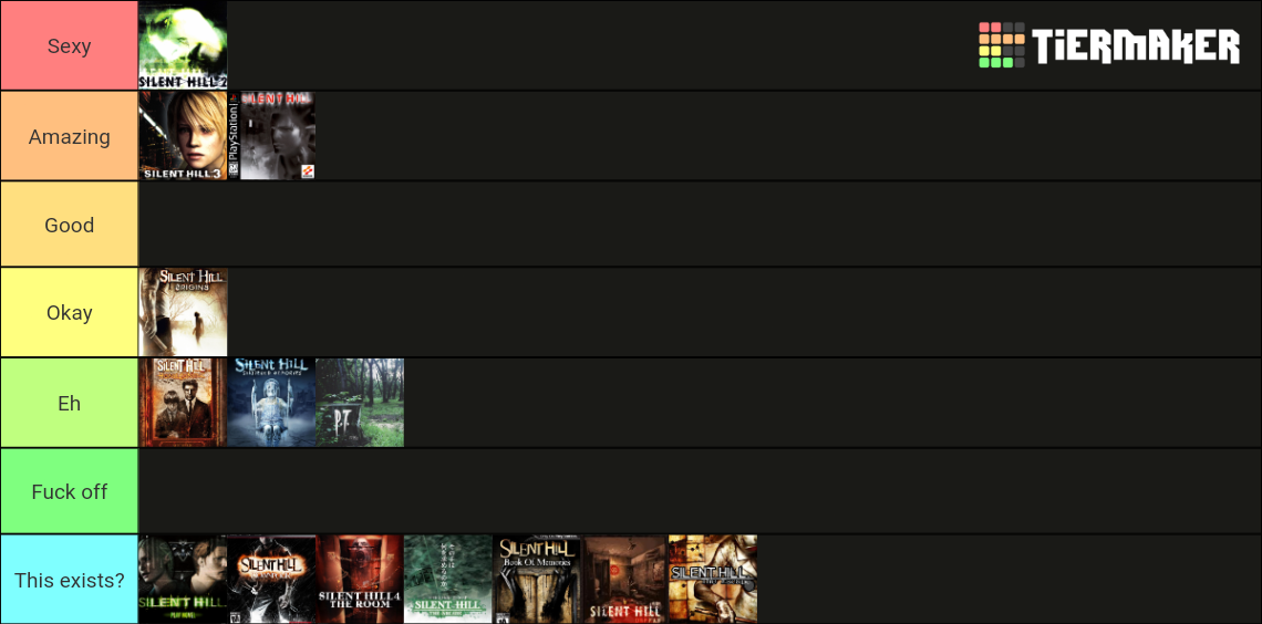 All Silent Hill Games Tier List (Community Rankings) - TierMaker