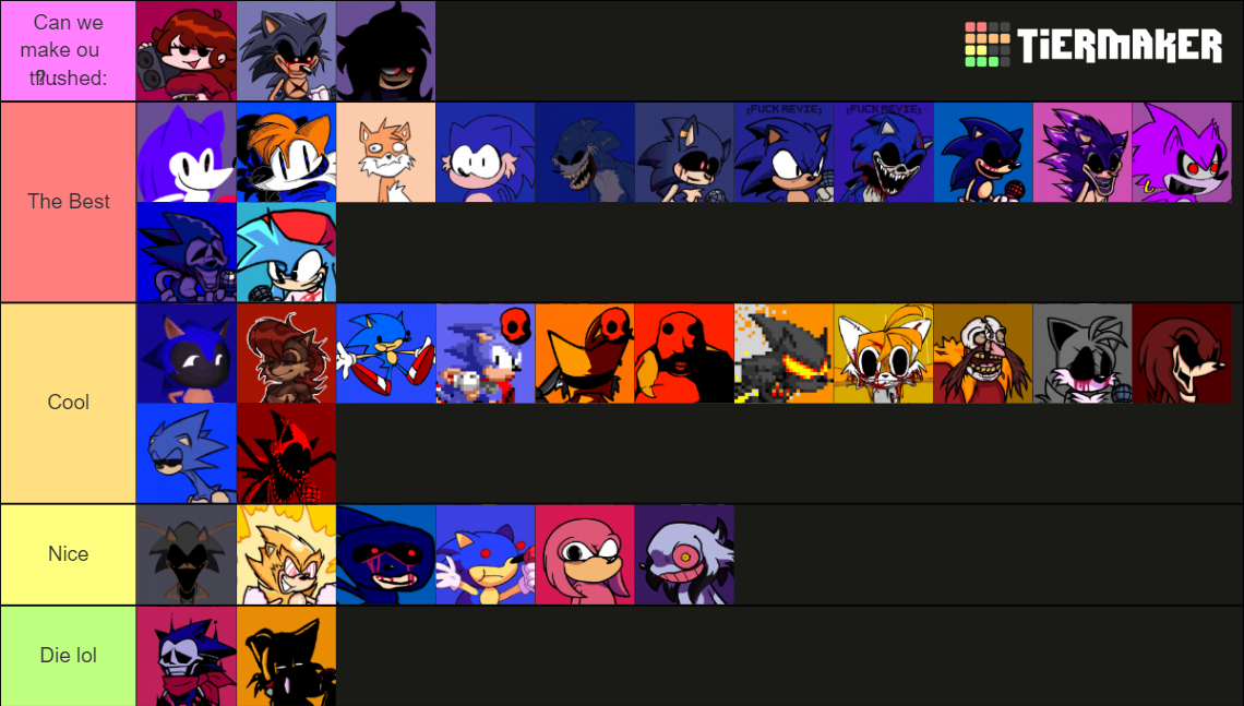 Vs Sonic Exe Characters Includes V Tier List Community Rankings Tiermaker