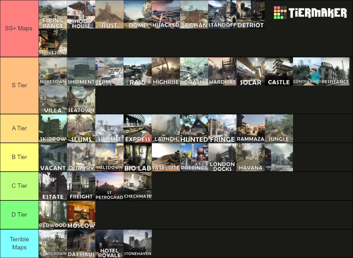 COD Multiplayer Maps (2022) Tier List (Community Rankings) - TierMaker