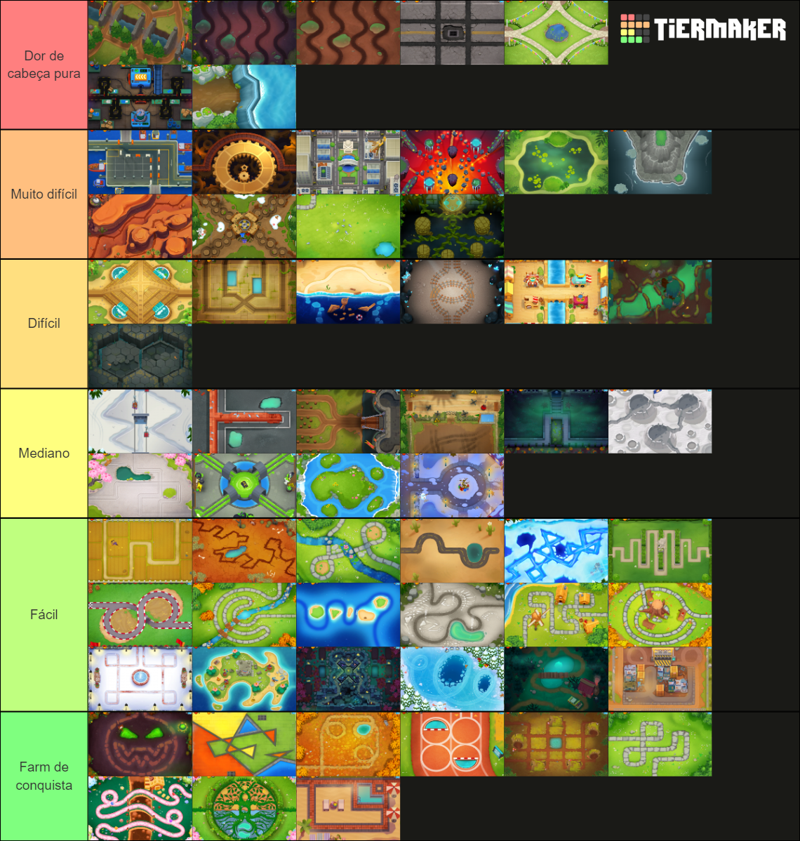 BTD6 maps Difficulty List Tier List (Community Rankings) - TierMaker