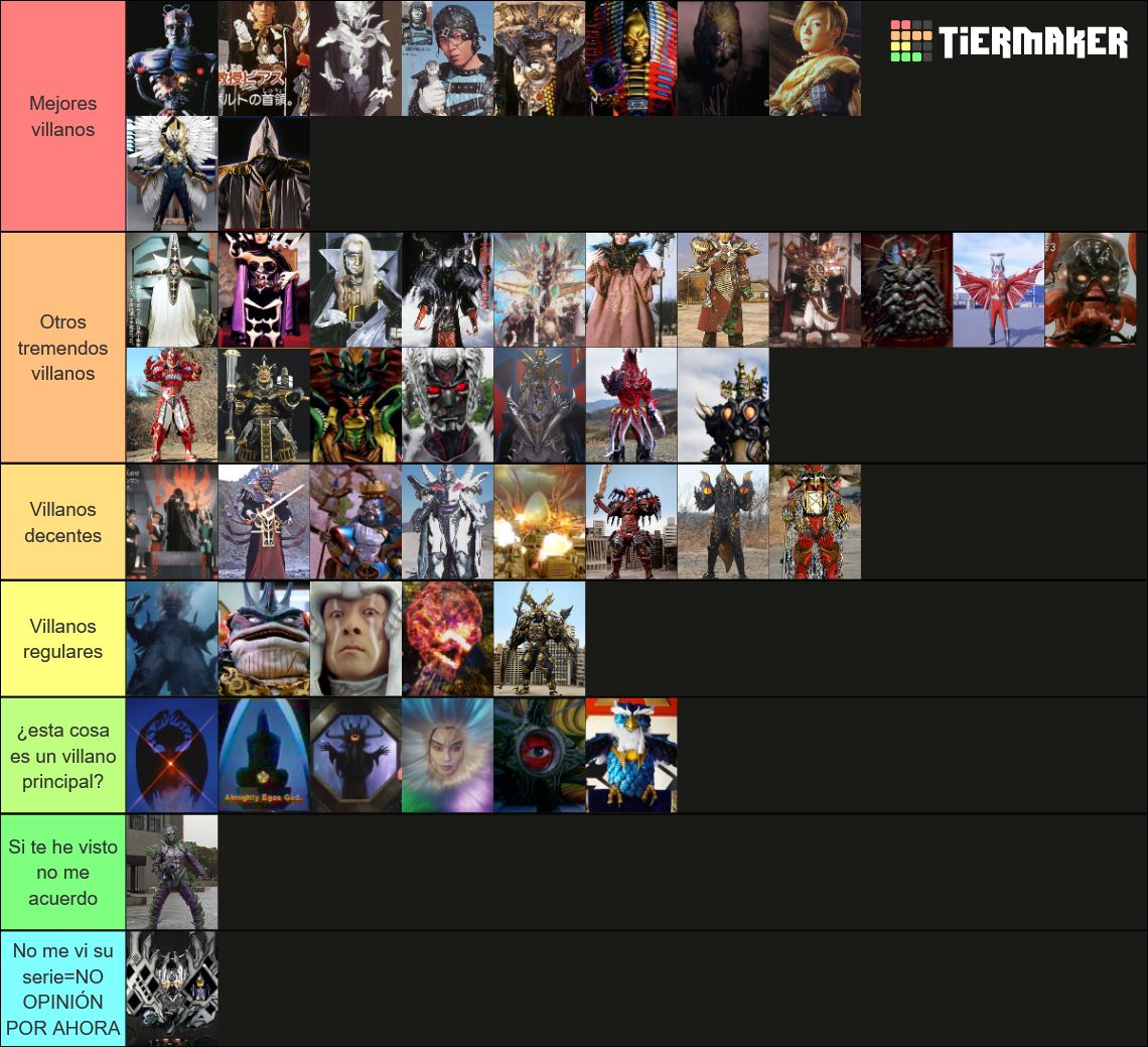 Super Sentai Big Bads Tier List (Community Rankings) - TierMaker