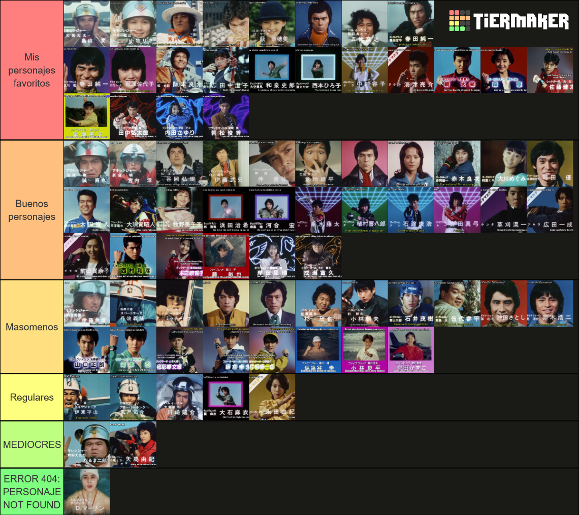 Super Sentai characters (1975-1991) Tier List (Community Rankings ...