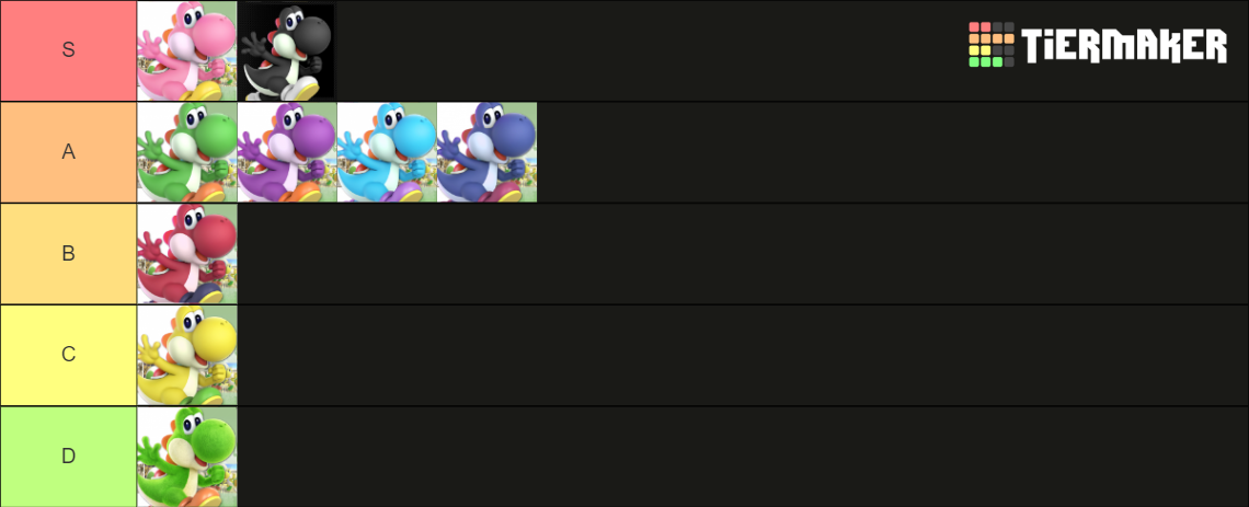 yoshi colors Tier List (Community Rankings) - TierMaker