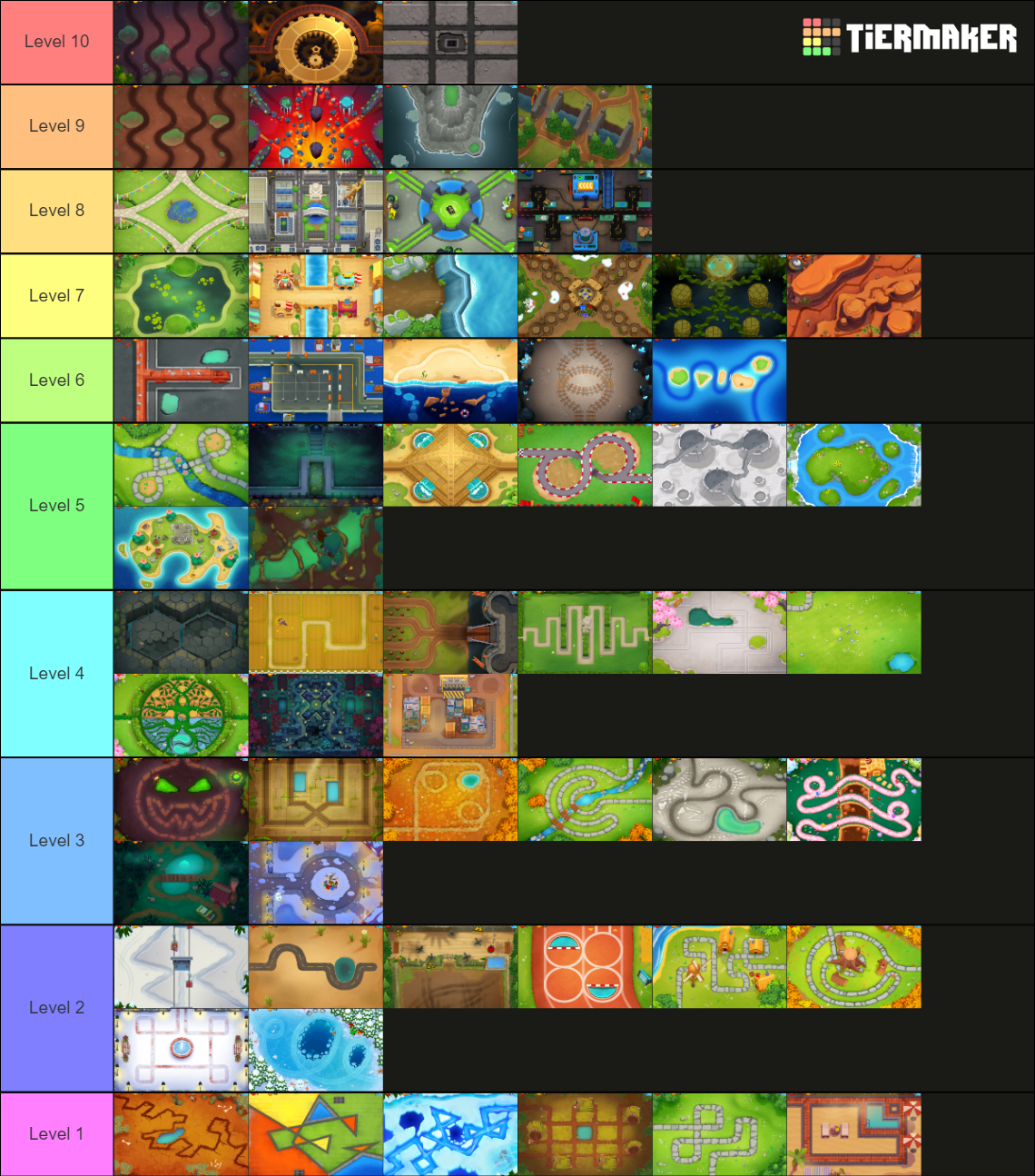 BTD6 maps Difficulty List Tier List (Community Rankings) - TierMaker