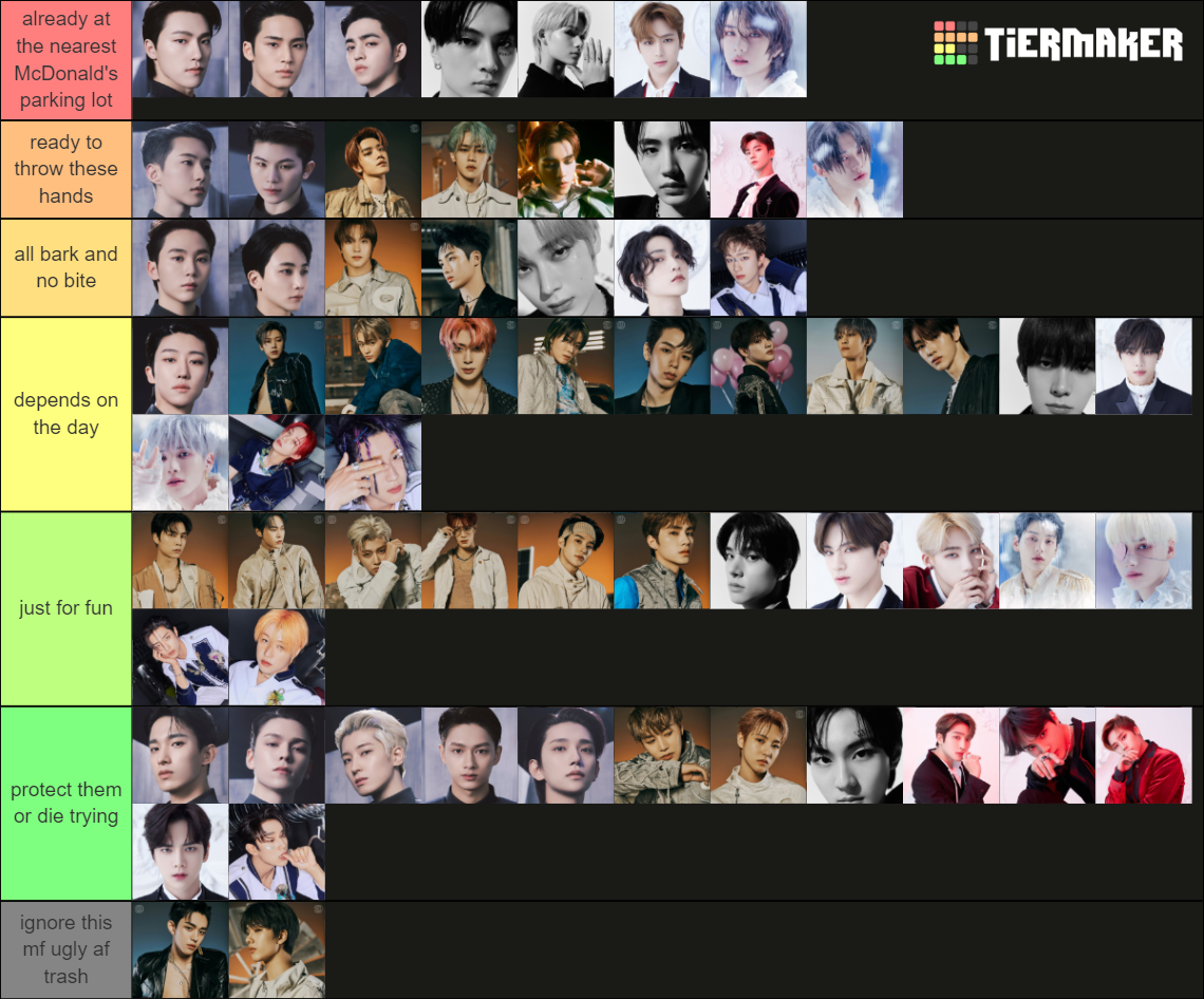 kpop idols i'd fight Tier List Rankings) TierMaker