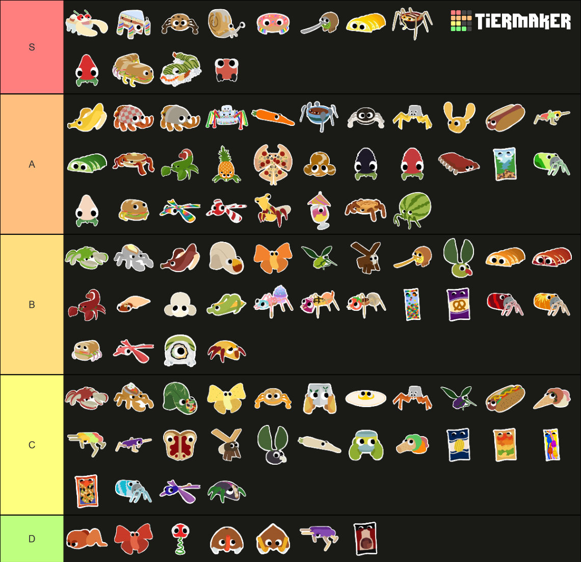 All 101 Bugsnax Tier List Rankings) TierMaker