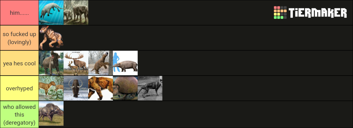 prehistoric mammals Tier List (Community Rankings) - TierMaker