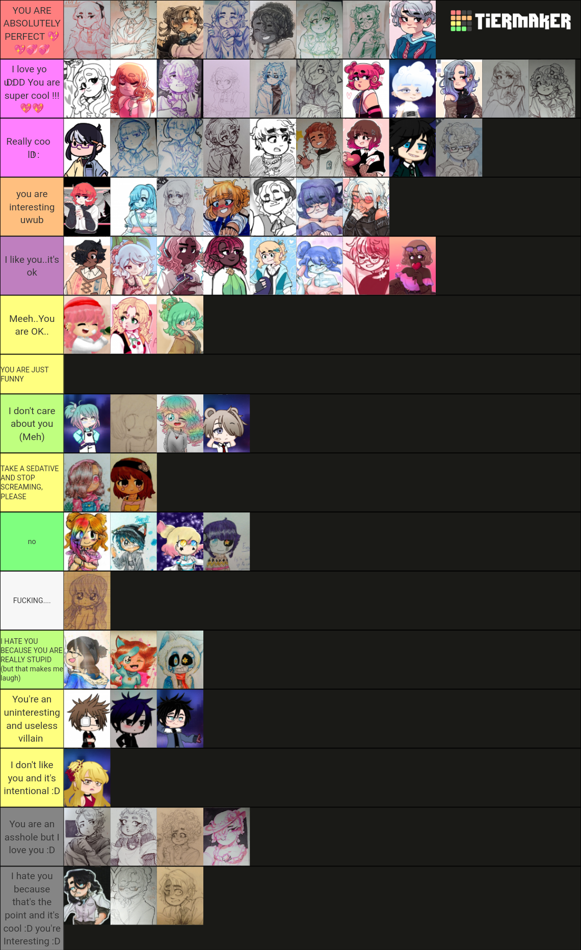 Best oc's 2 Tier List Rankings) TierMaker