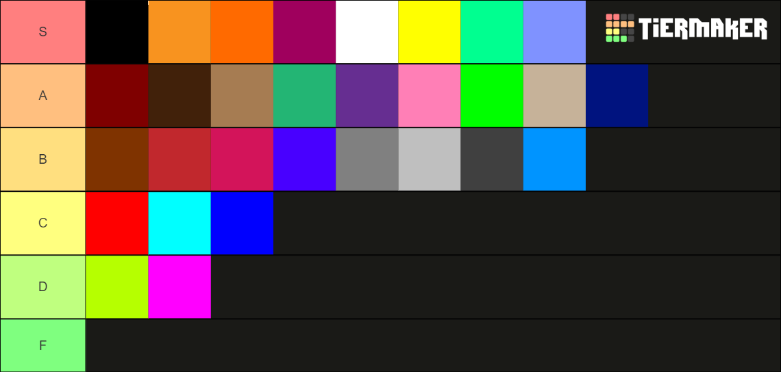 Colors Tier List (Community Rankings) - TierMaker