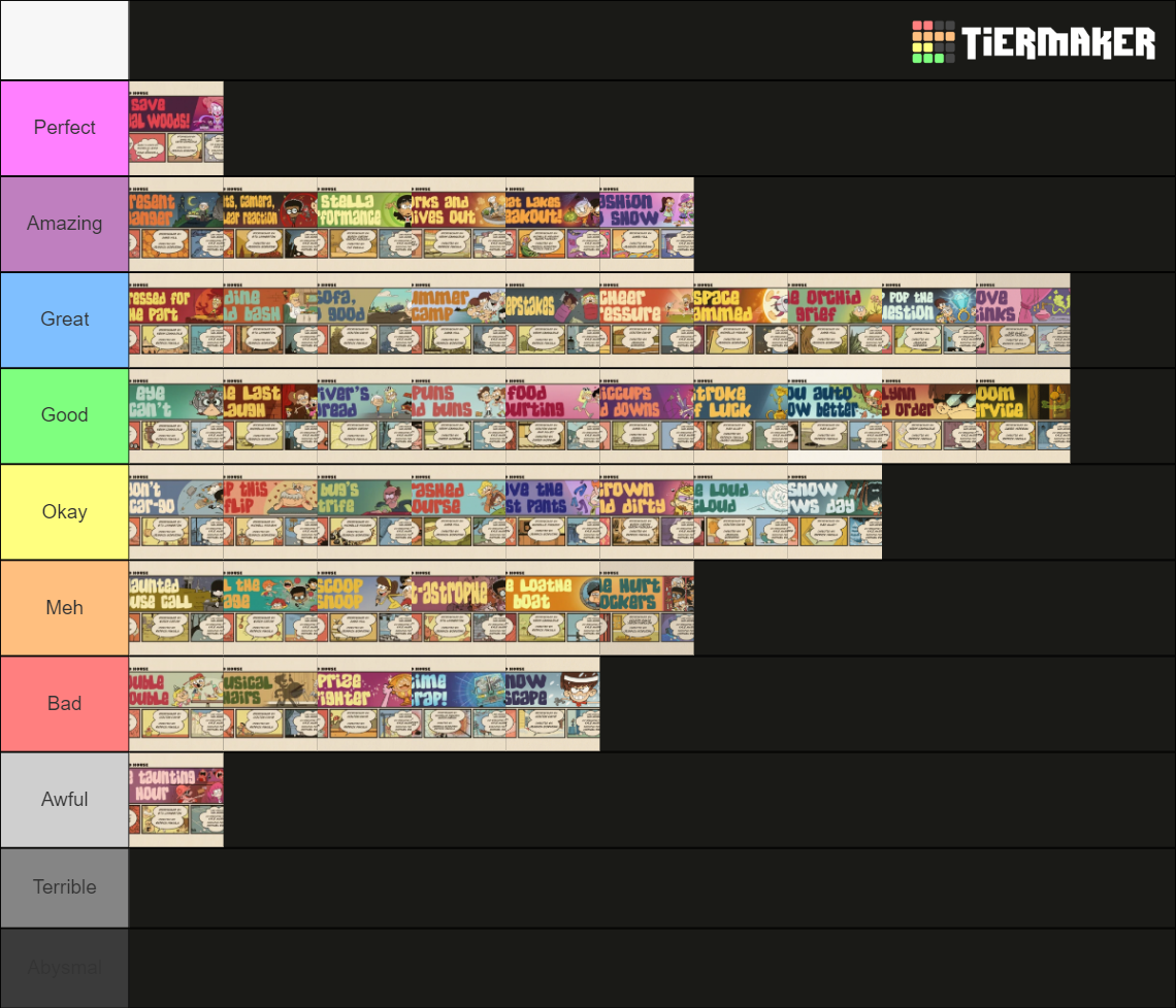 Loud House Season 6 Rankings Tier List (Community Rankings) - TierMaker