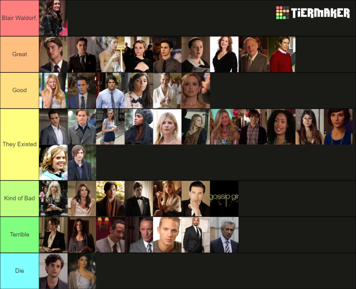 Gossip Girl Characters (ALL) Tier List Rankings) TierMaker