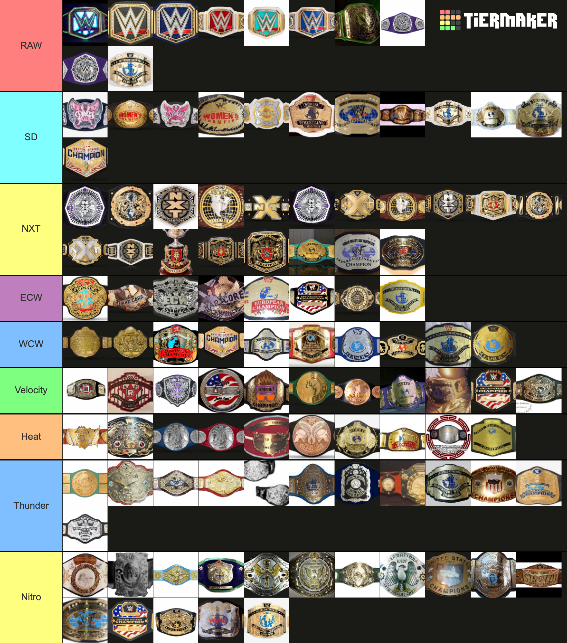 WWE Championship Title Design Tier List (Community Rankings) - TierMaker