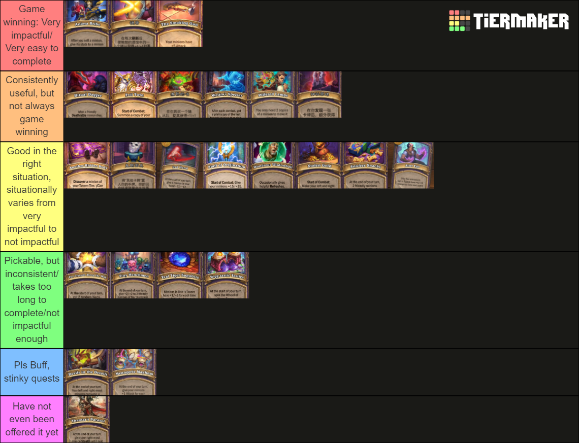 Battlegrounds Patch 24.2 Quest Rewards Tier List Rankings