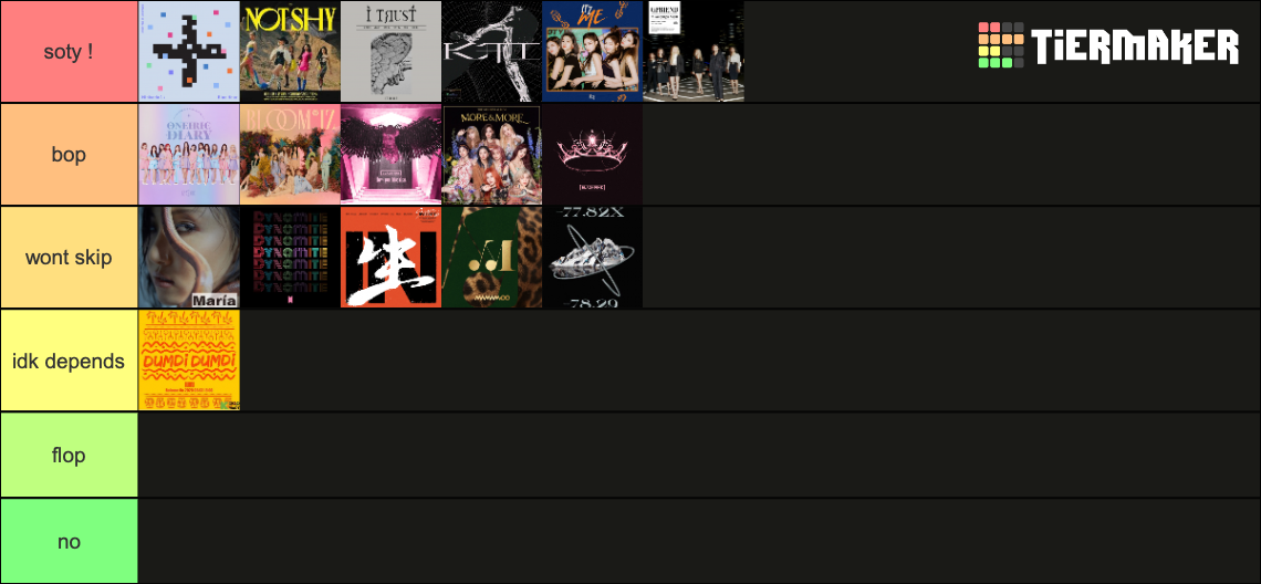 ranking kpop comebacks of 2020 Tier List Rankings) TierMaker