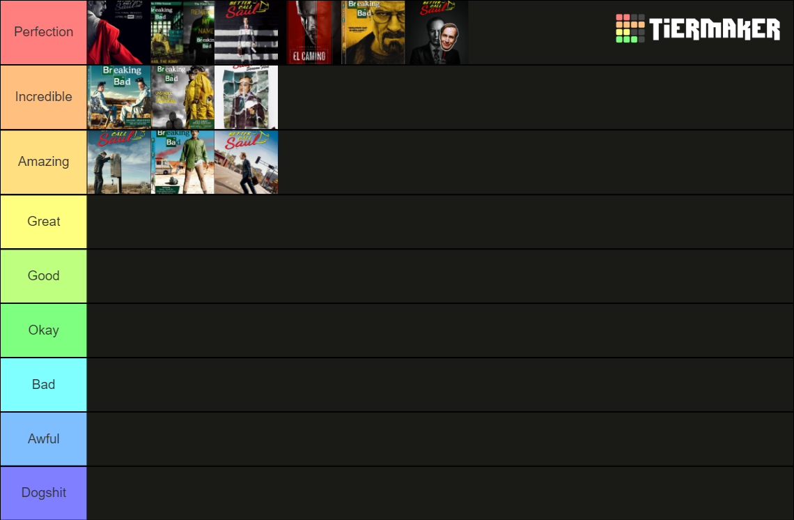 breaking bad better call saul el camino tier list