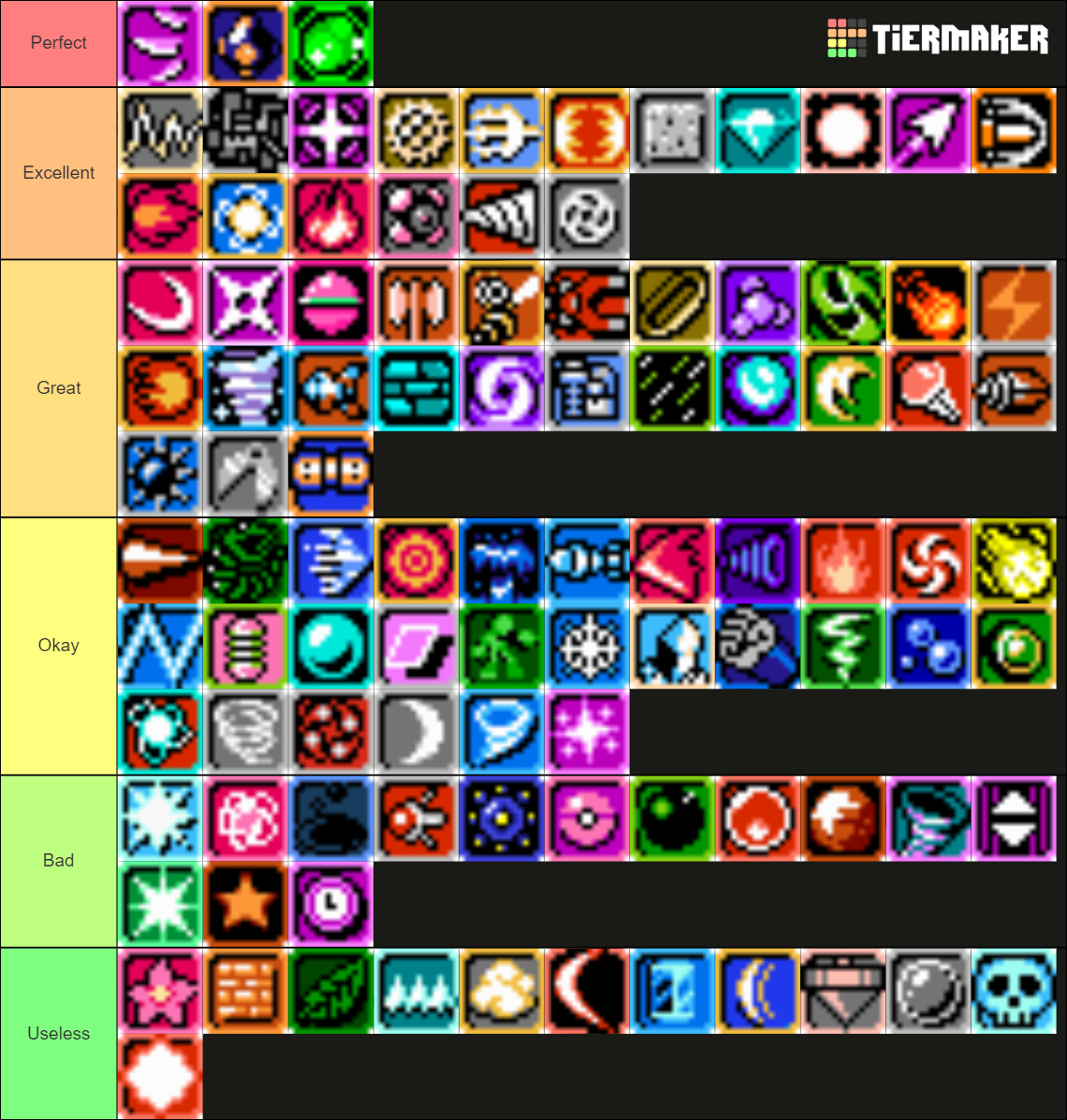 Megaman Classic Weapon Tier List (Community Rankings) - TierMaker