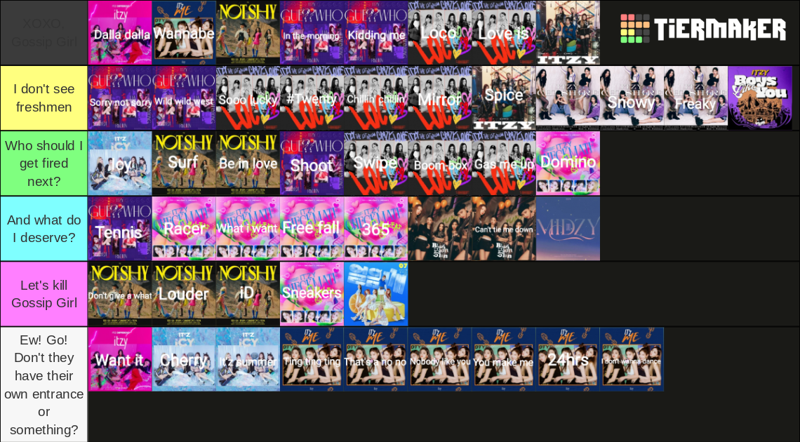 Itzy songs Tier List (Community Rankings) - TierMaker